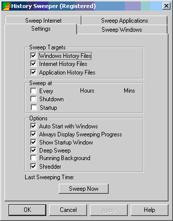 History Sweeper Screenshot